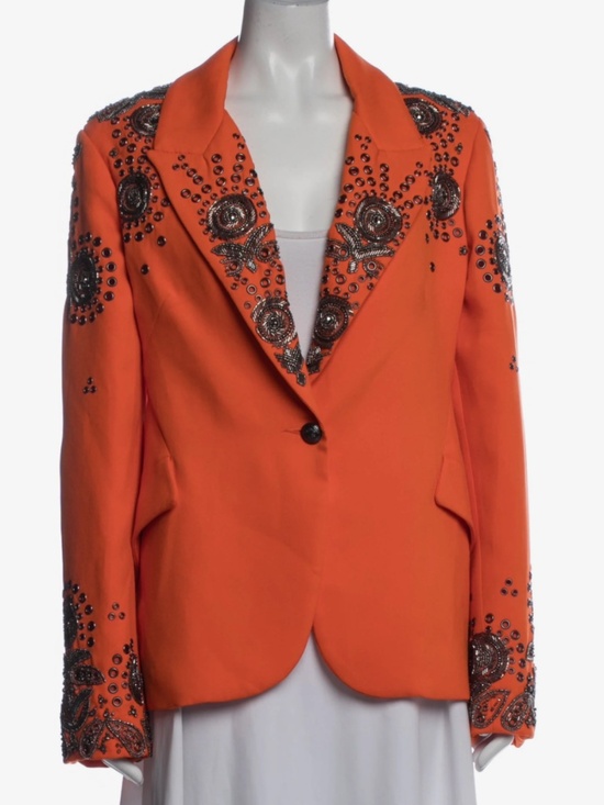 L'AGENCE Jackets & Blazers - NEW! L'agence Orange Beaded Blazer  Size 2